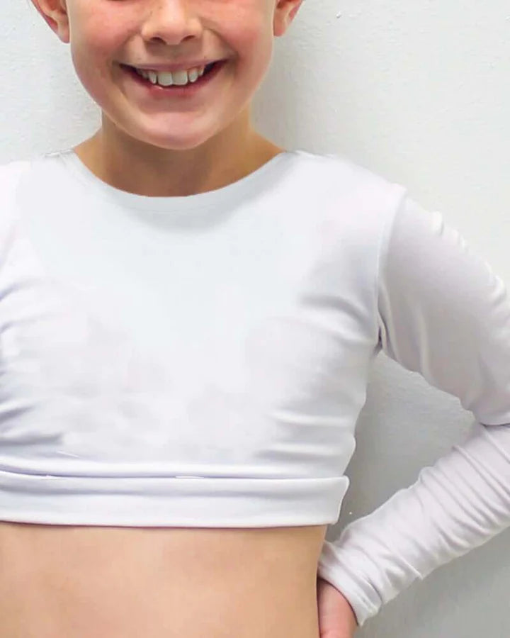 GIRLEE Criss-Cross Long Sleeve in White- Girls (6/8-10/12)