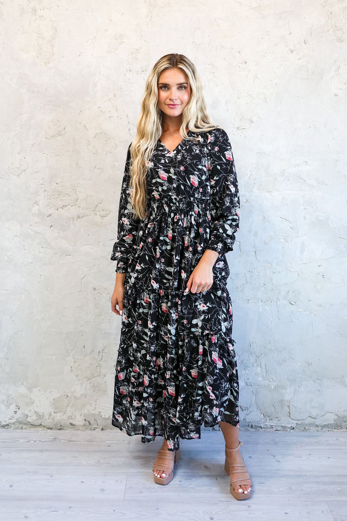 Jacey in Rose Garden- Misses & Plus (S-L,1X-3X)
