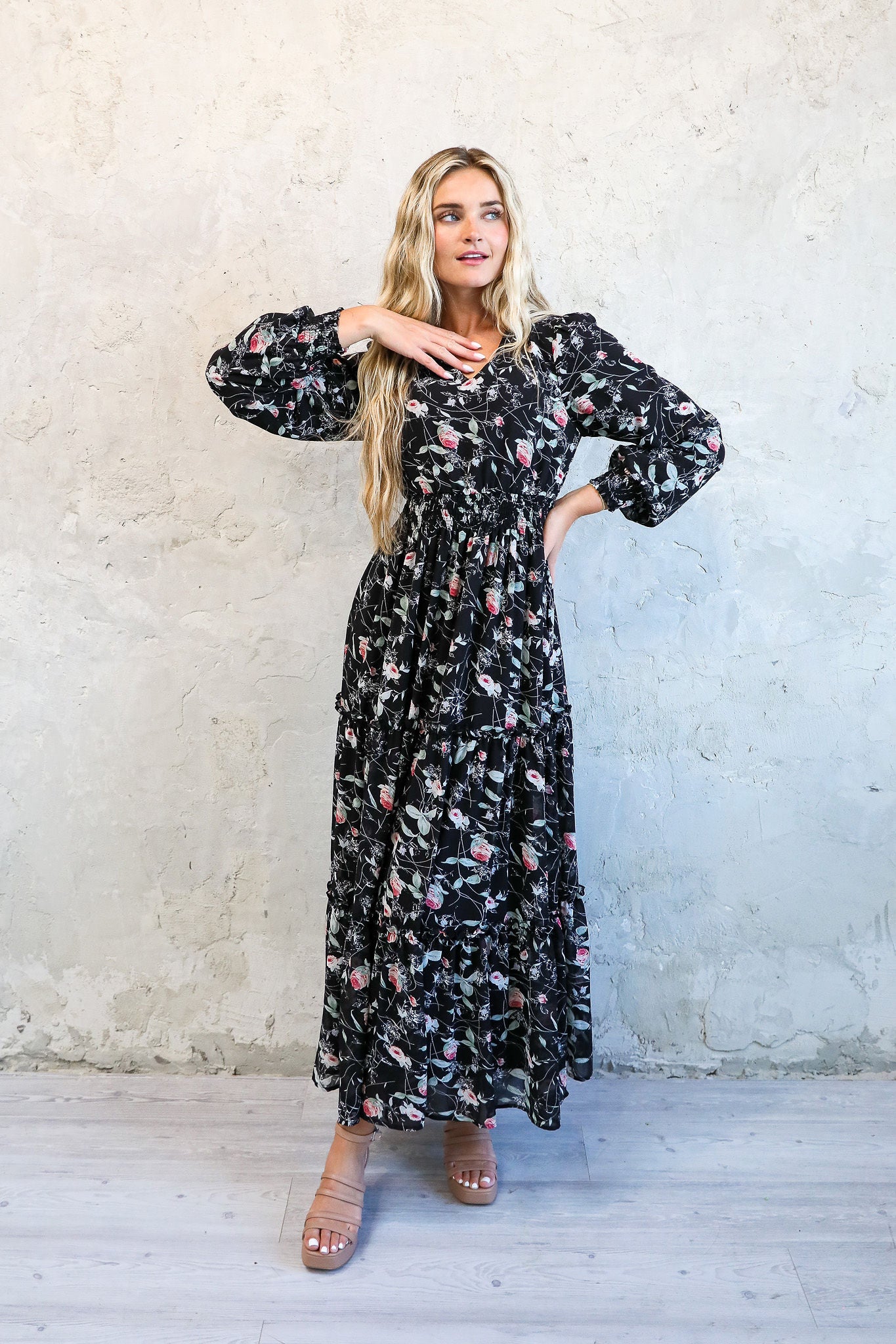 Jacey in Rose Garden- Misses & Plus (S-L,1X-3X)