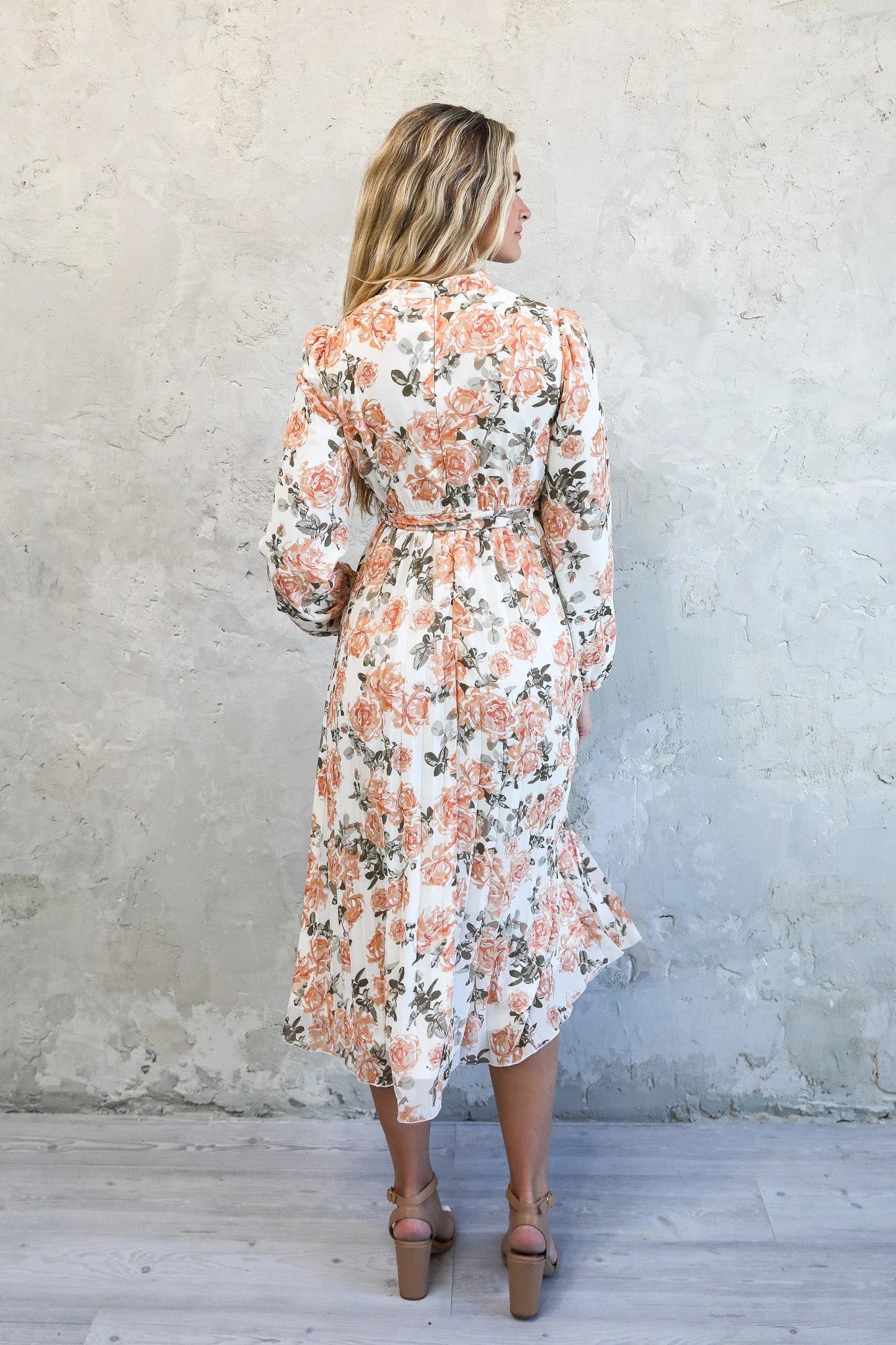 The Sabrina Dress in Papaya Rose- Misses & Plus (S-4X)