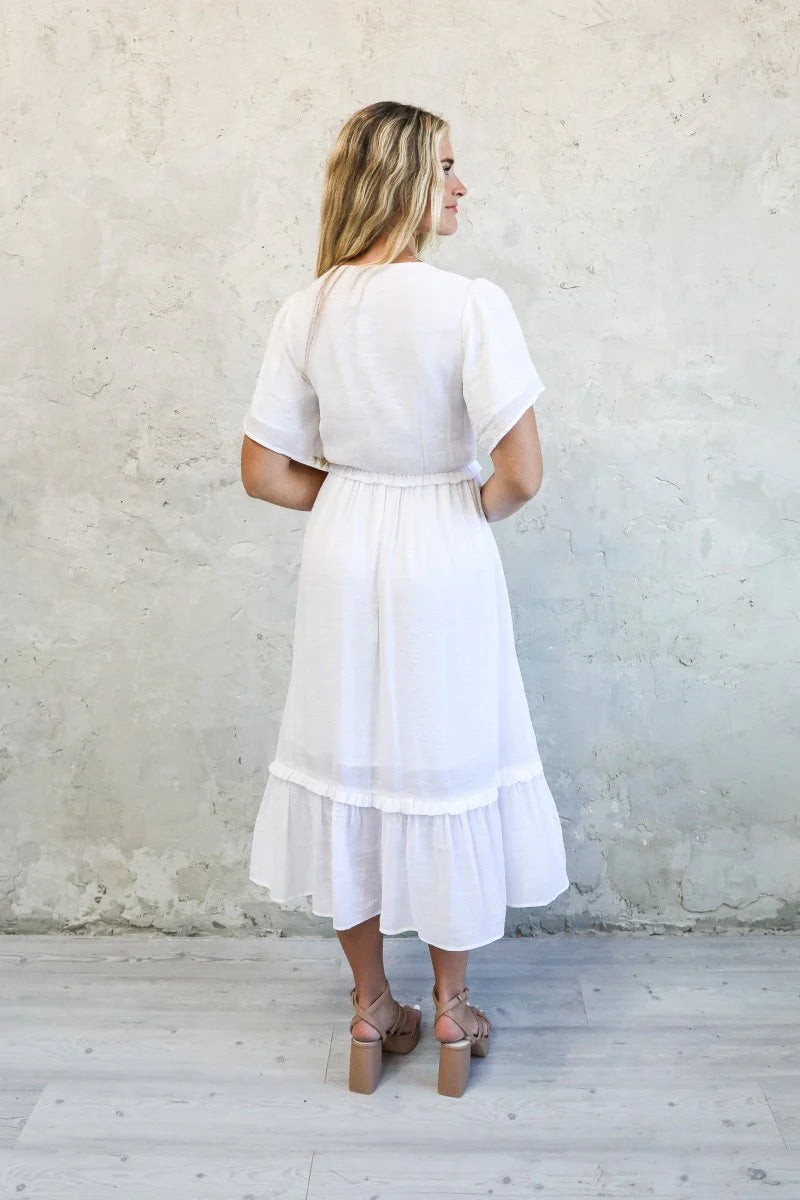 Tess Dress in White- Misses & Plus (L-4X)