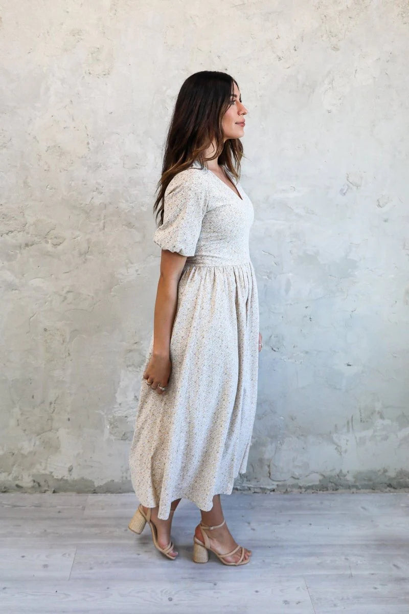 Tristin Dress in Sunshine Floral- Misses & Plus (S,L-4X)