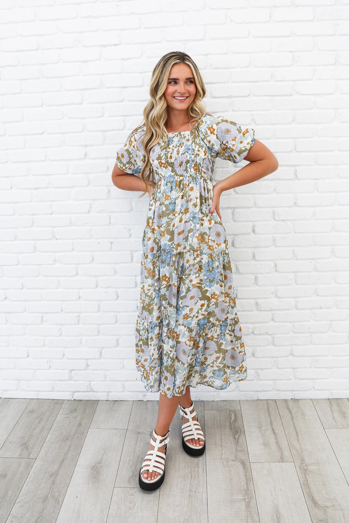 Indy Dress in Retro Blue- Misses & Plus (L-XL)