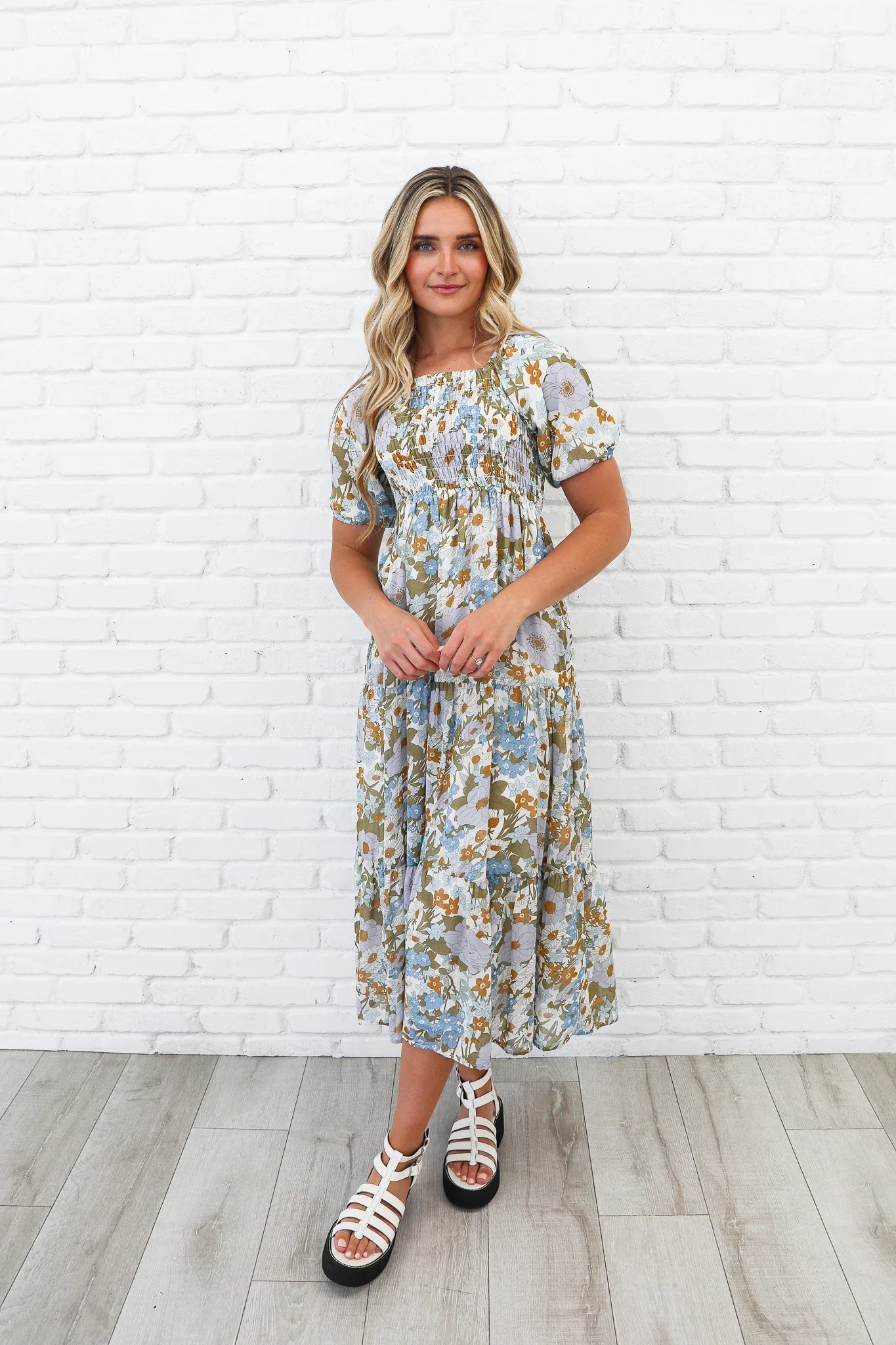 Indy Dress in Retro Blue- Misses & Plus (L-XL)
