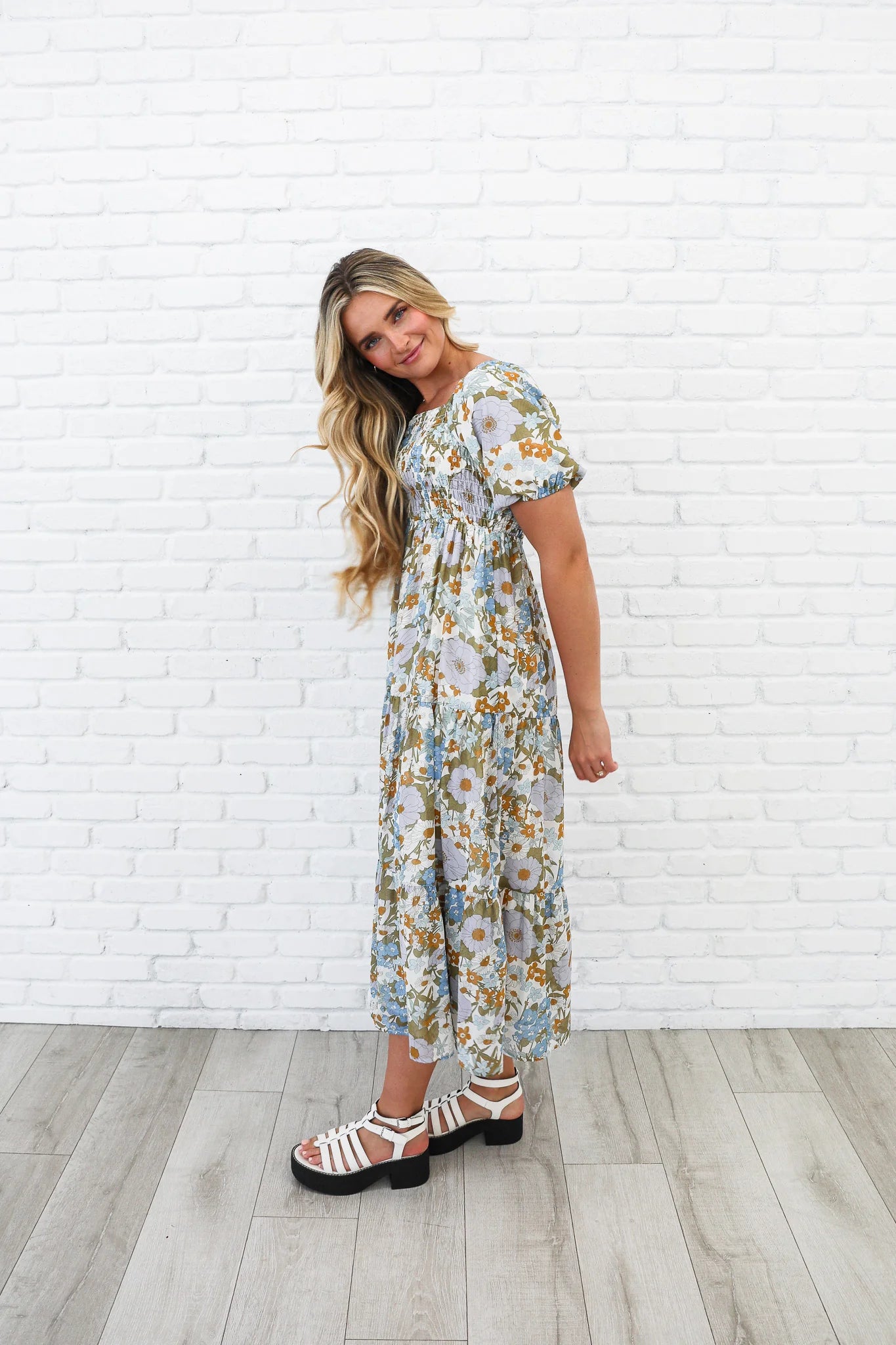 Indy Dress in Retro Blue- Misses & Plus (L-XL)
