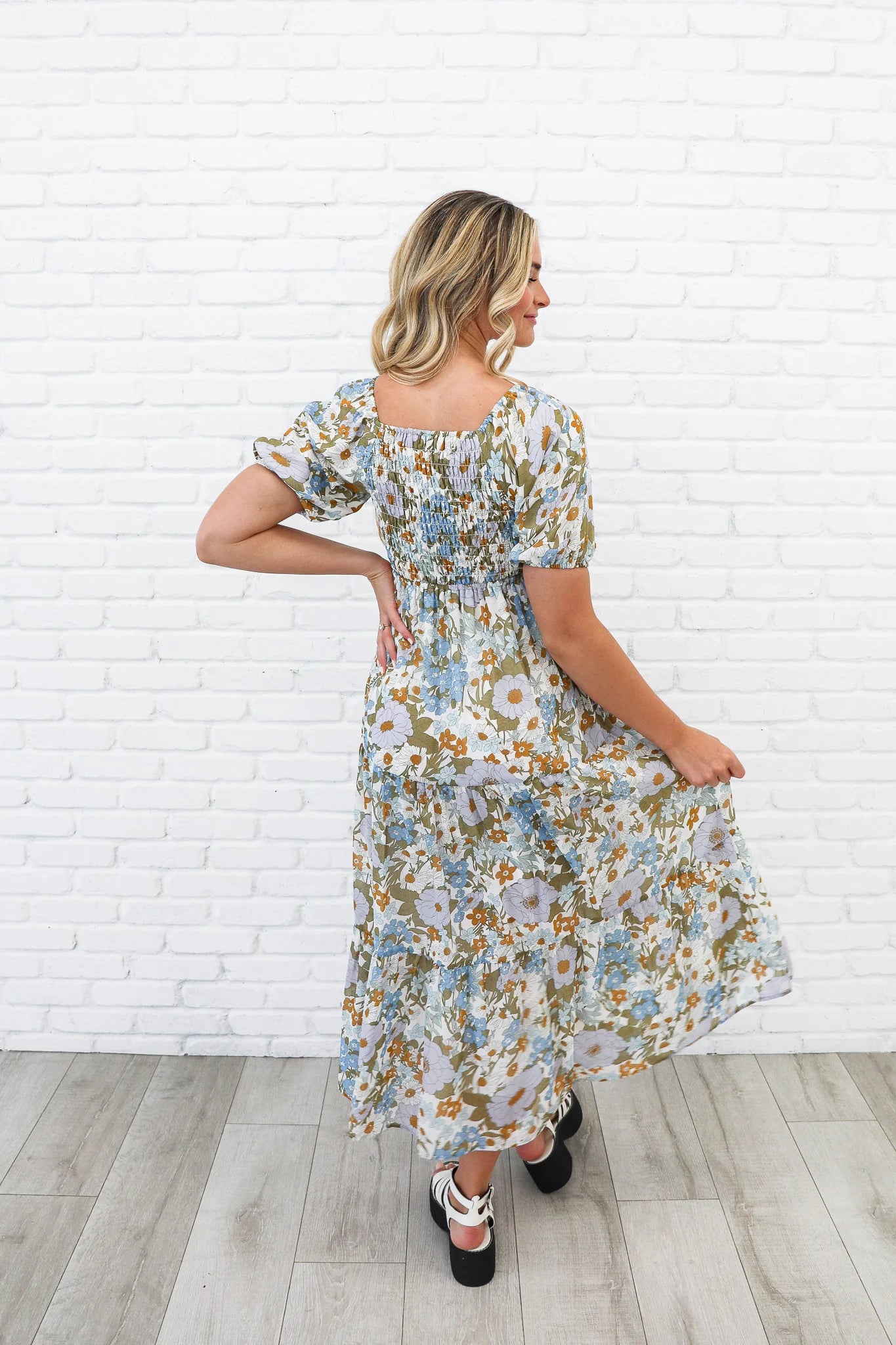 Indy Dress in Retro Blue- Misses & Plus (L-XL)