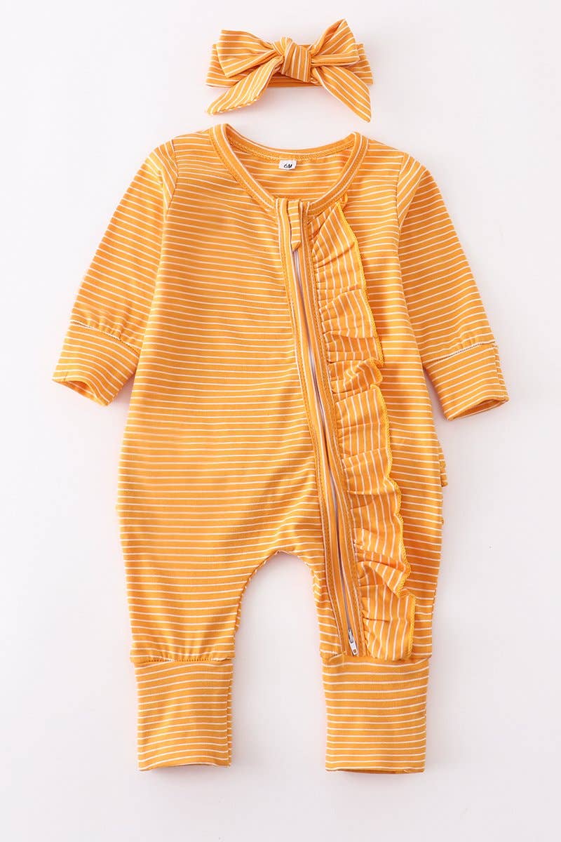 Harlee Baby Romper in Mustard- Infants