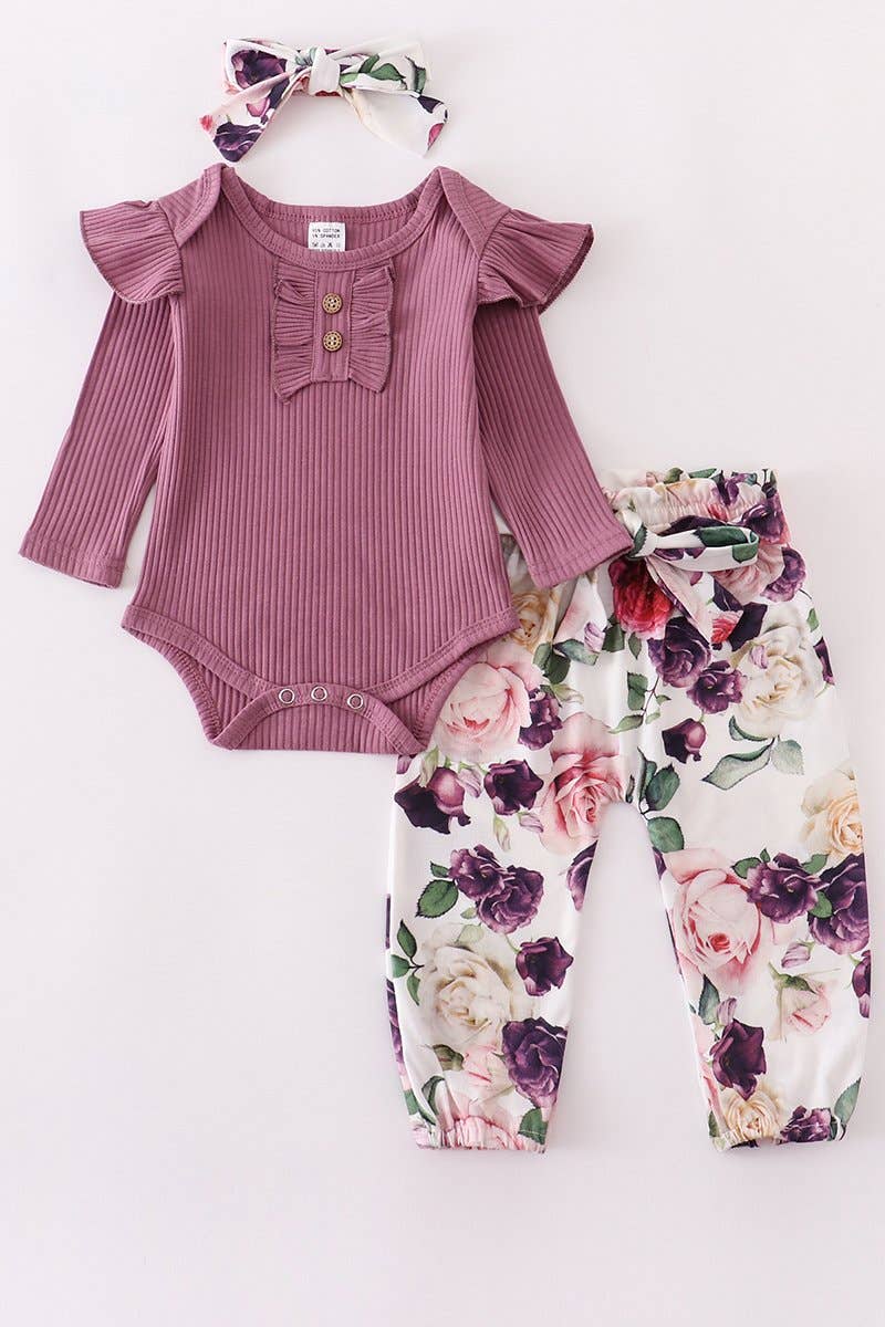 Eleanor 3 pcs set in Mauve- Infants
