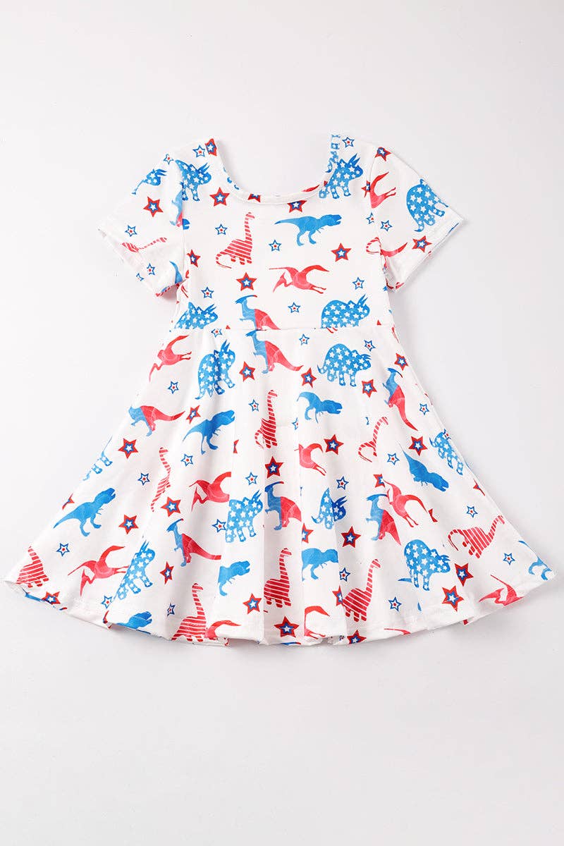 Dinosaur Stars Dress in Multi- Girls (3, 5 & 6)