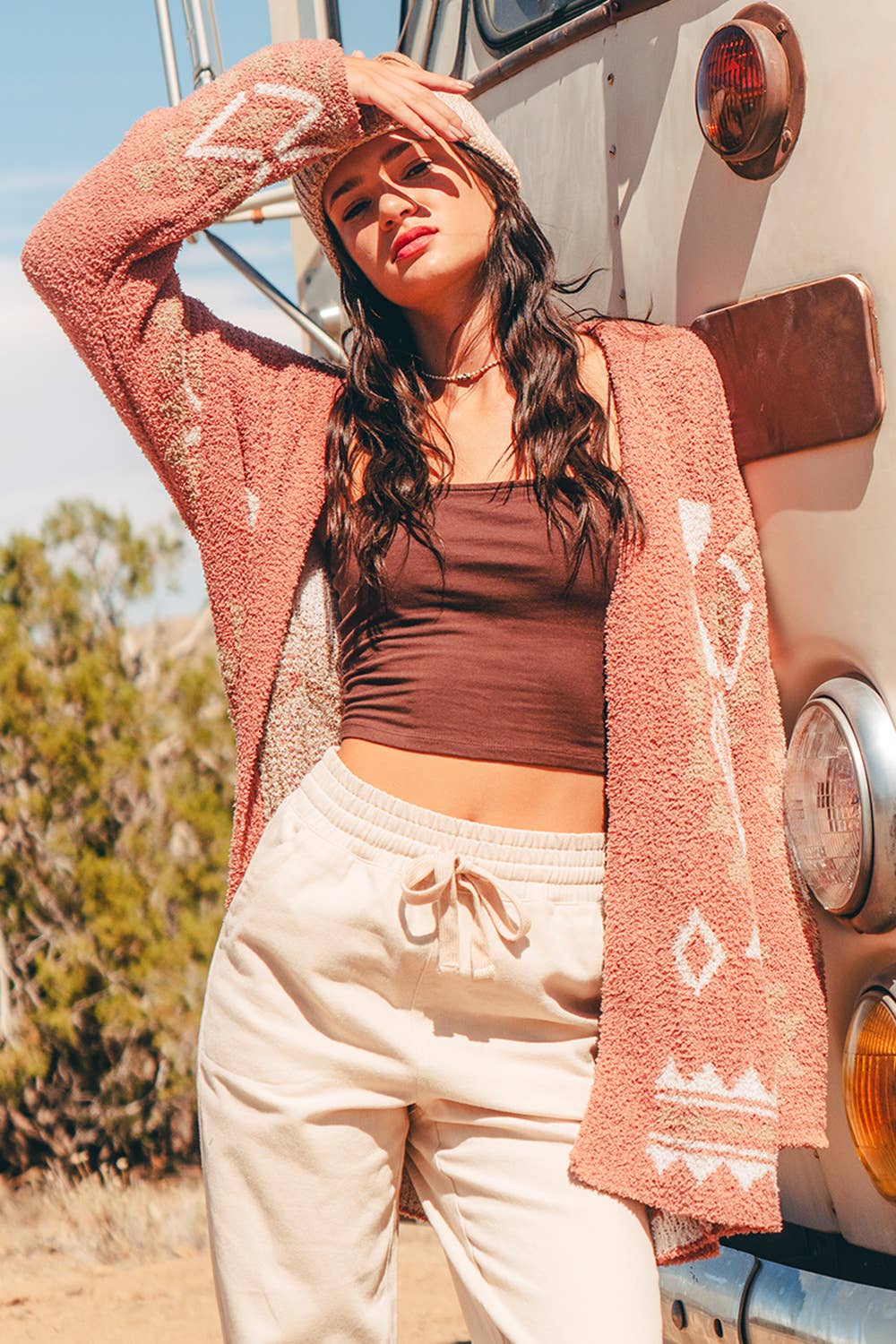 Lumi Cardigan in Brick- Misses (S-L)