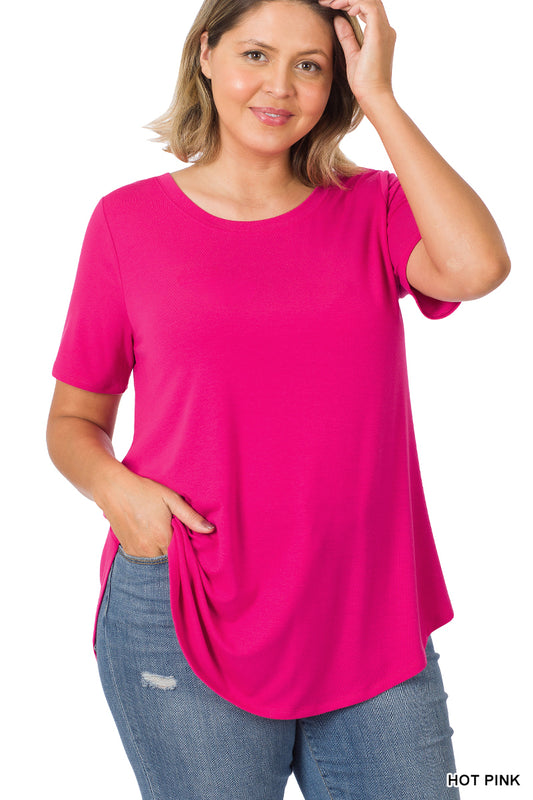 Gladys Top in Hot Pink- Plus