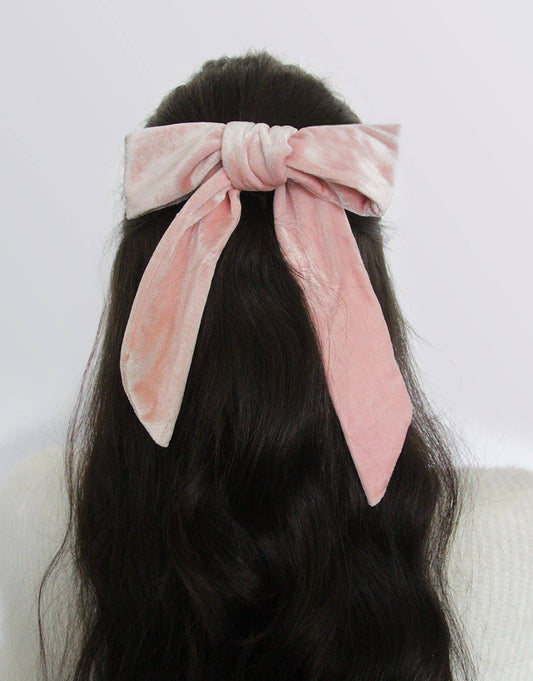 Petal Pink Velvet Hair Ribbon