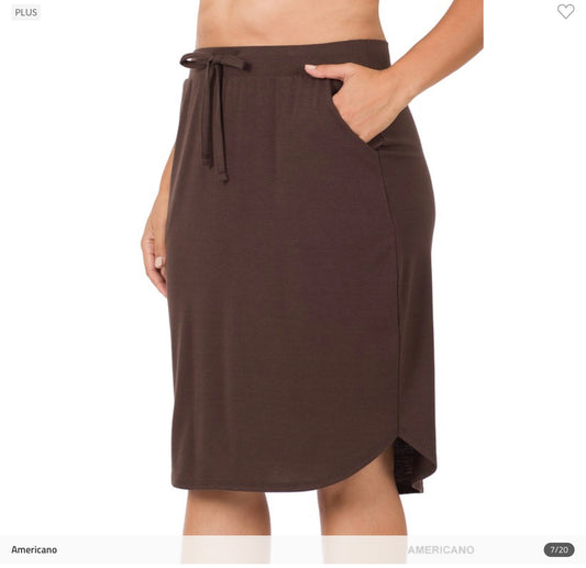 Maddie Weekender Skirt in Americano- Misses and Plus (S-3X)