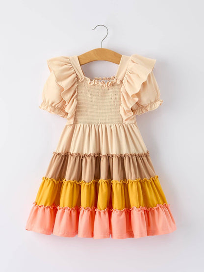 Bohemian Dress in Tan- Girls (2-7)