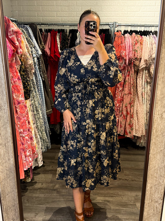 Marilee Dress in Navy Multi- Misses (S-XL)