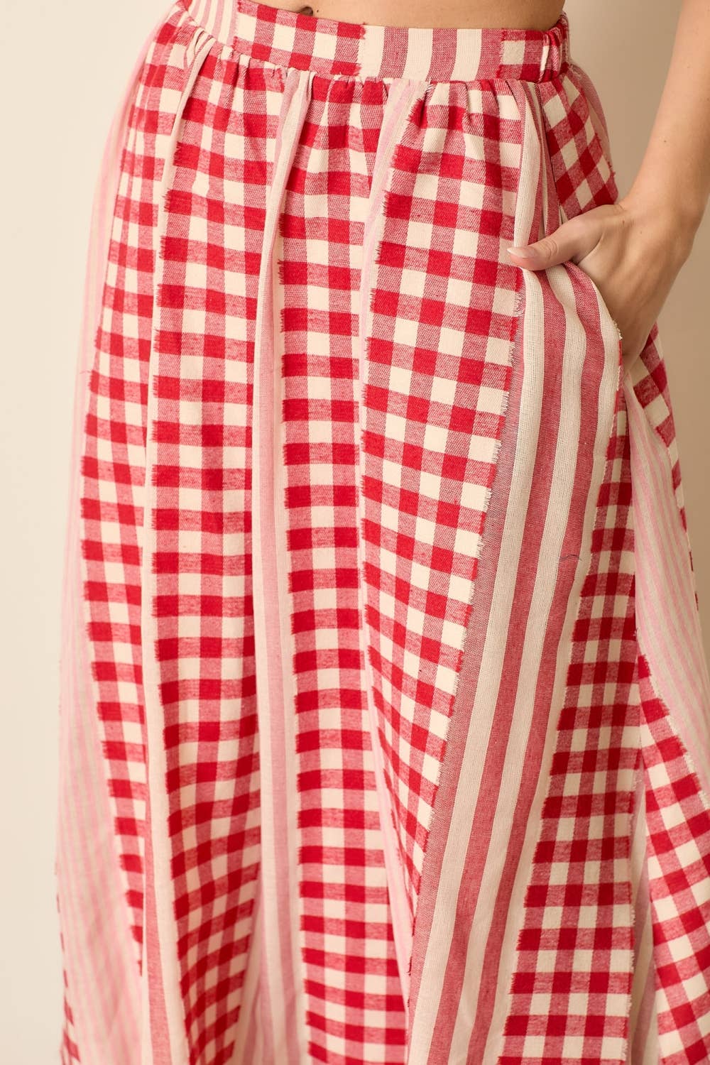 Poppy Skirt in Red/Ivory- Plus (1X-3X)