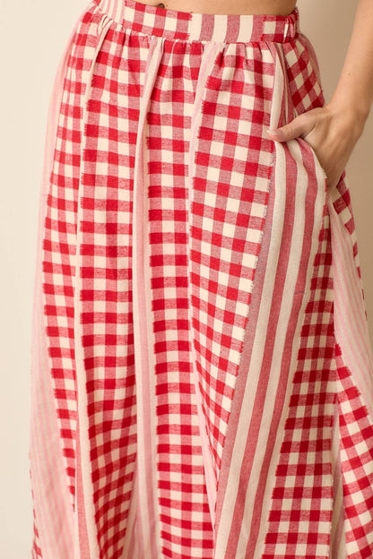 Poppy Skirt in Red/Ivory- Plus (1X-3X)