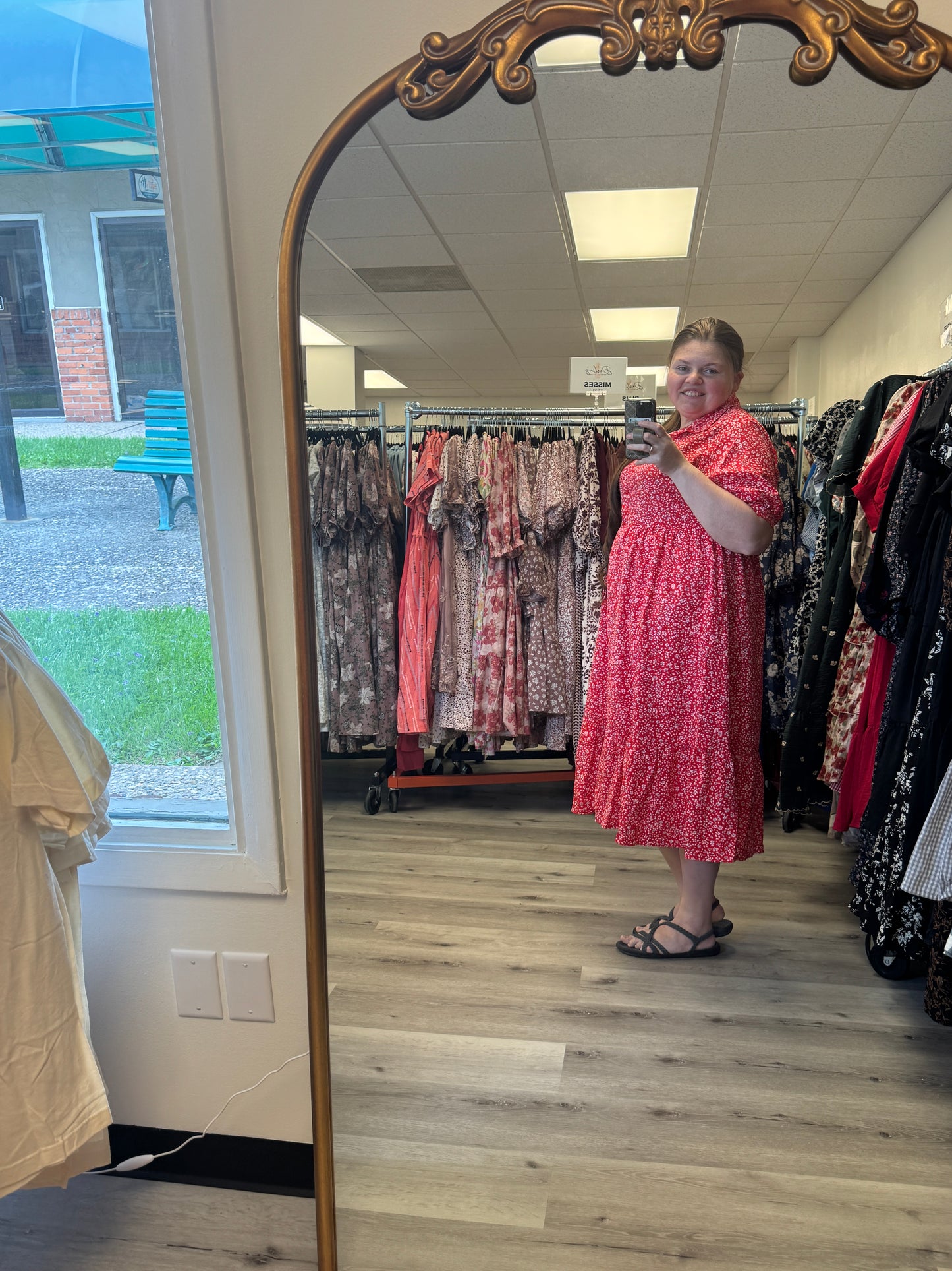 Leo Dress in Oriental Red- Misses and Plus (XS-4X)