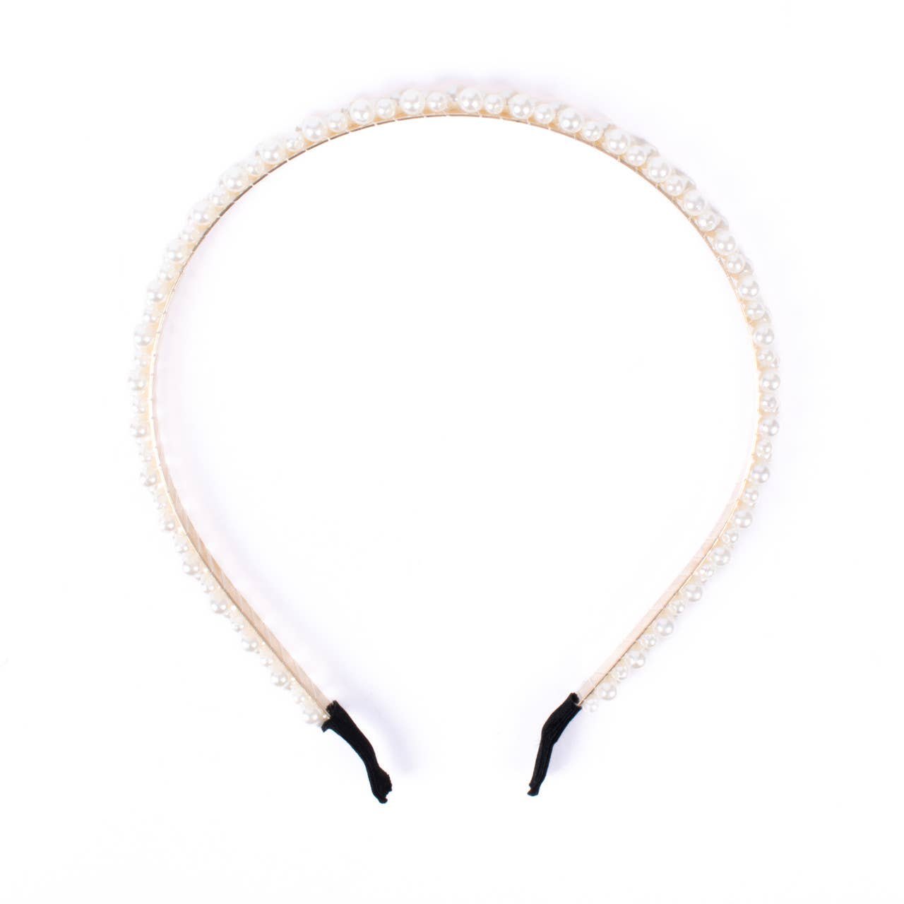 Classic Faux Slim Tiara Headband in Pearl- Accessories