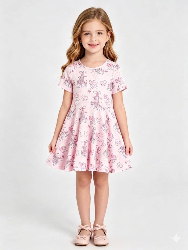 Meet Me at the Castle Dress in Pink- Girls/Tween (2-8/9)