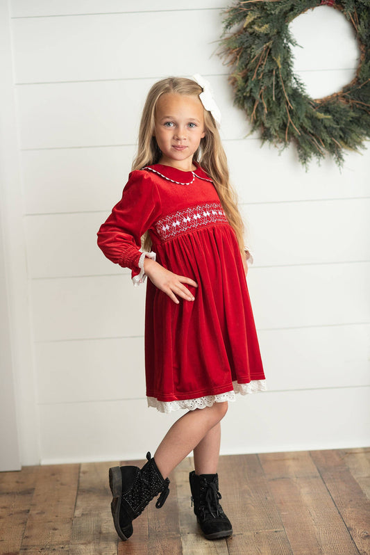 Brooklynn Dress in Red- Girls (3/4-10/12)