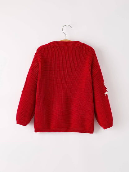 Merry Pullover Sweater in Red- Girls (2-8/9)