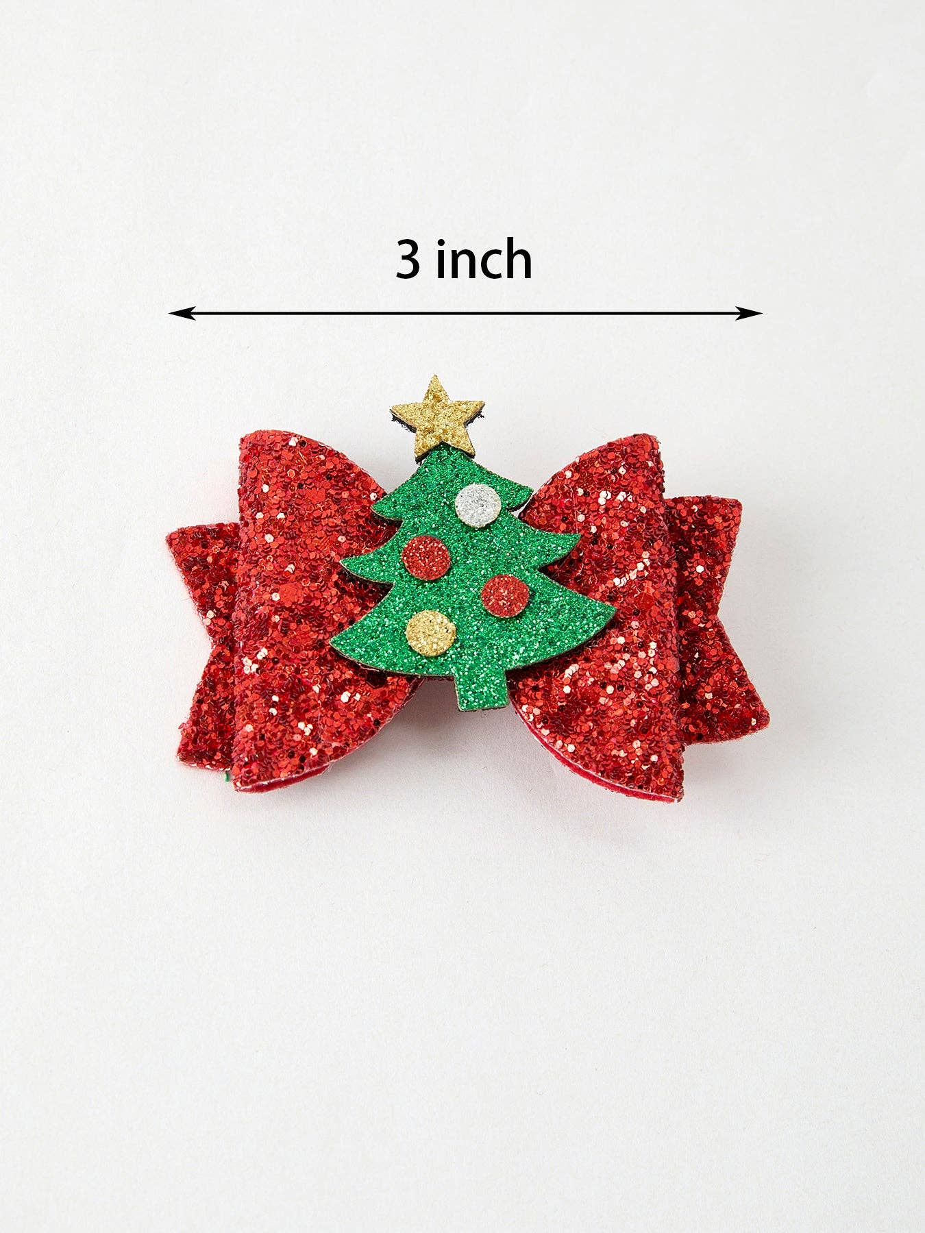 Christmas Tree Sequin Bow Hair Clip- Hair Accessories
