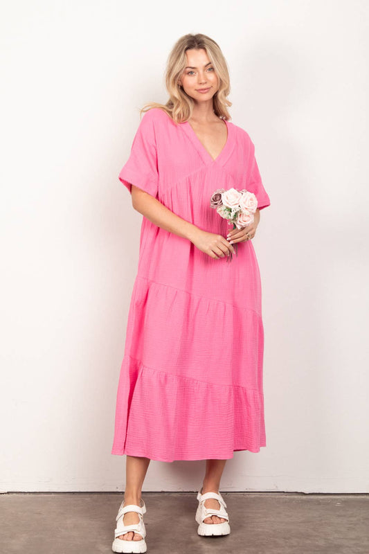 Madilyn Dress in Pink- Misses (S-L)
