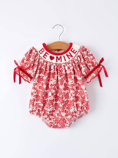 Be Mine Girl's Romper in Red- Infant Girls (3M-18M)