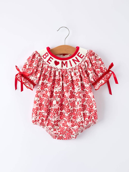 Be Mine Girl's Romper in Red- Infant Girls (3M-18M)