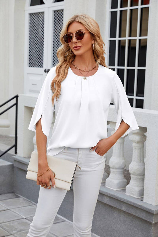 Sutton Top in White- Misses (S-XL)