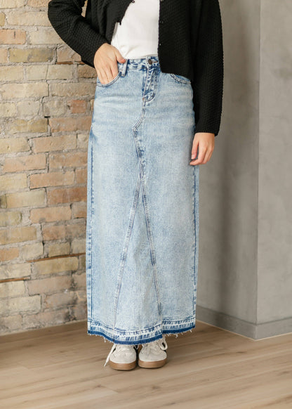 Mina Denim Maxi Skirt in Denim- Misses (2,10)