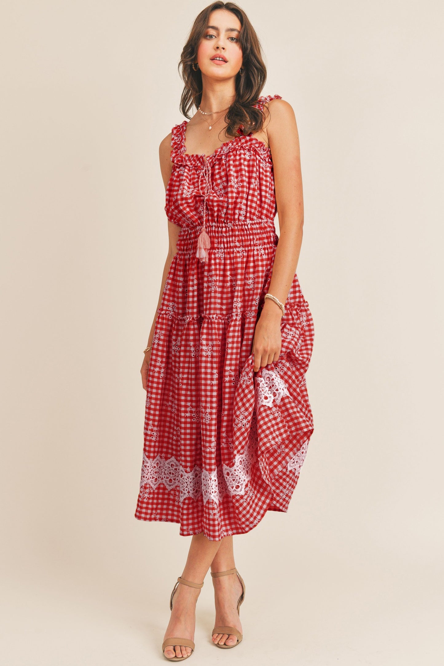Zadie Dress in Red Gingham- Misses (S-L)