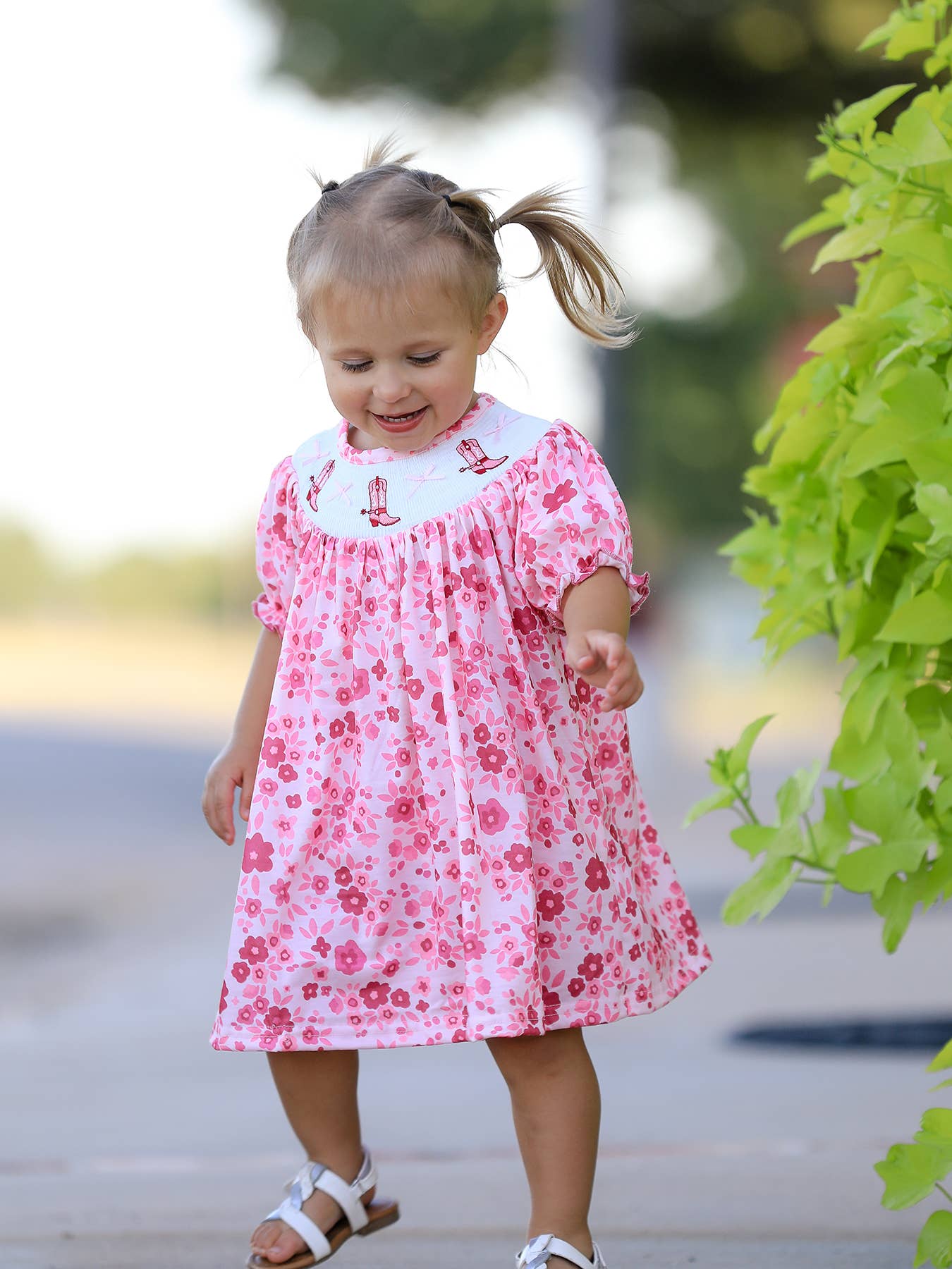 Boots Smocking Dress in Pink- Girls (2-7)