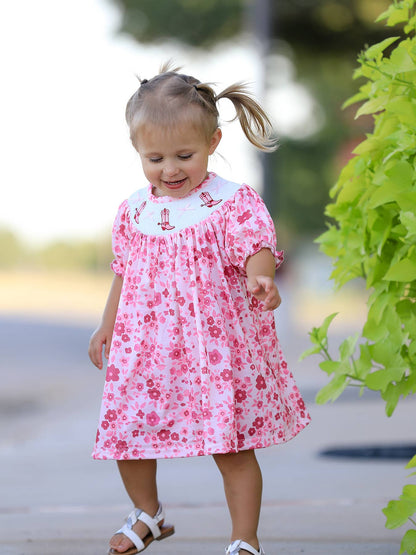 Boots Smocking Dress in Pink- Girls (2-7)