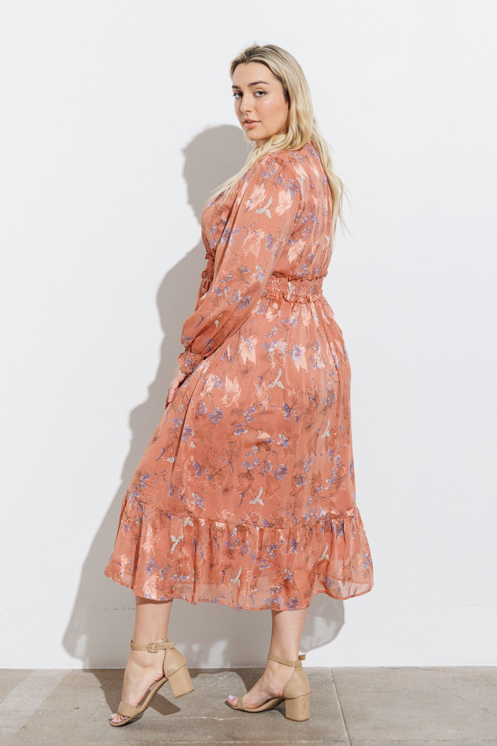 Lillee Dress in Terracotta- Plus (1X-3X)