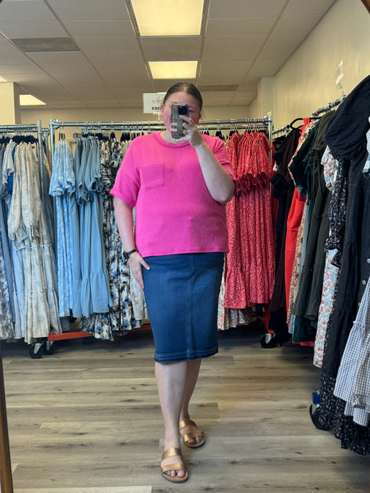 Landry Top in Hot Pink- Misses and Plus (S/M-2X/3X)