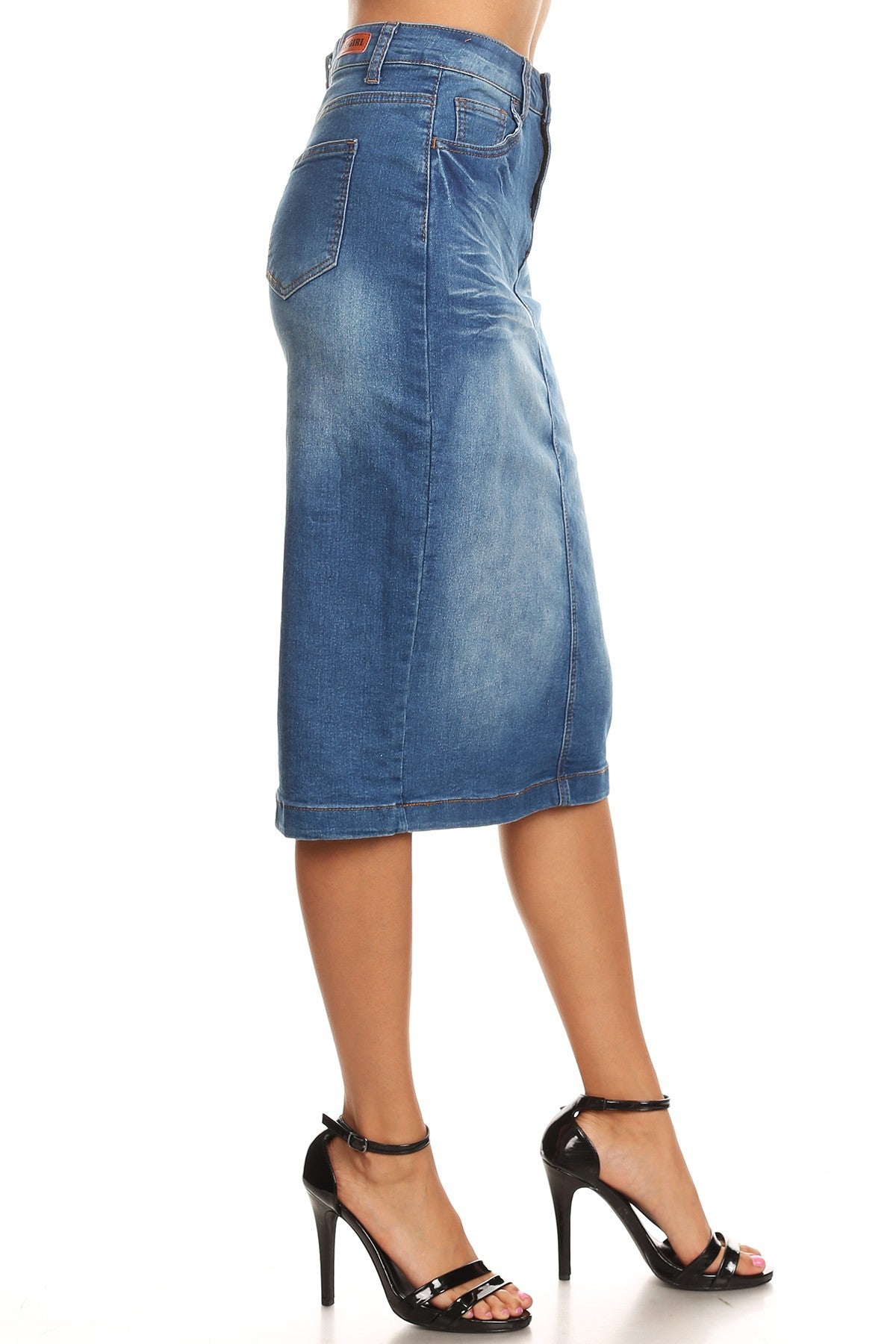 Dennie Denim Skirt in Indigo Wash- Misses & Plus (S-3X)