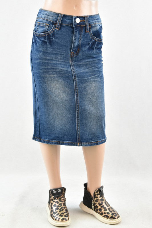 Dennie Denim Skirt in Indigo Wash- Girls & Tween (4/6-12/14)