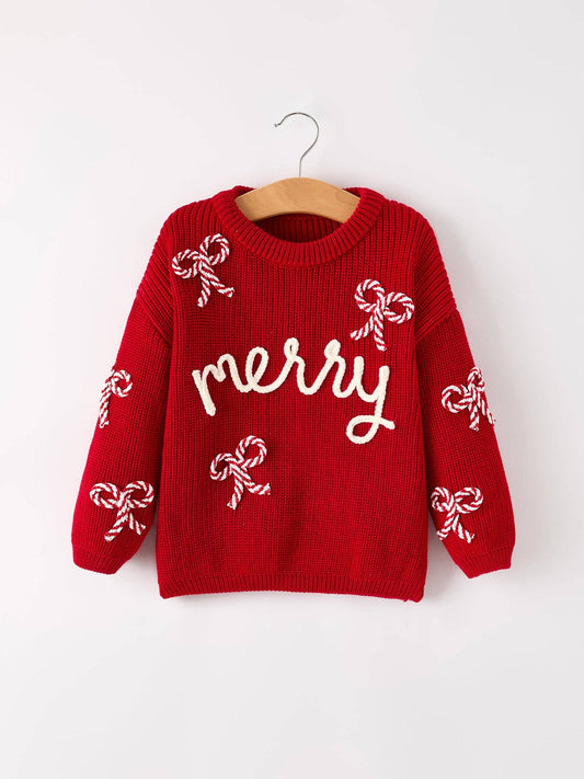 Merry Pullover Sweater in Red- Girls (2-8/9)
