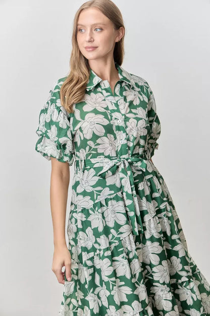 Magnolia Grove Dress in Green/Ivory- Misses (S-XL)