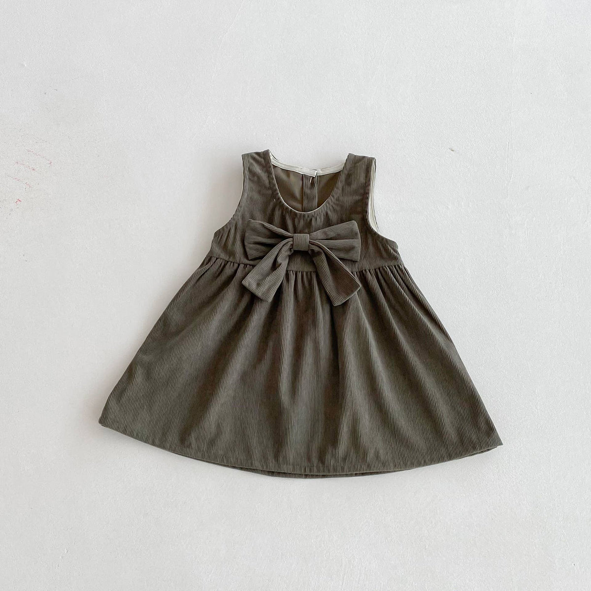 Olive Mae Dress in Cream/Olive- Infant/Girls (18M-6)