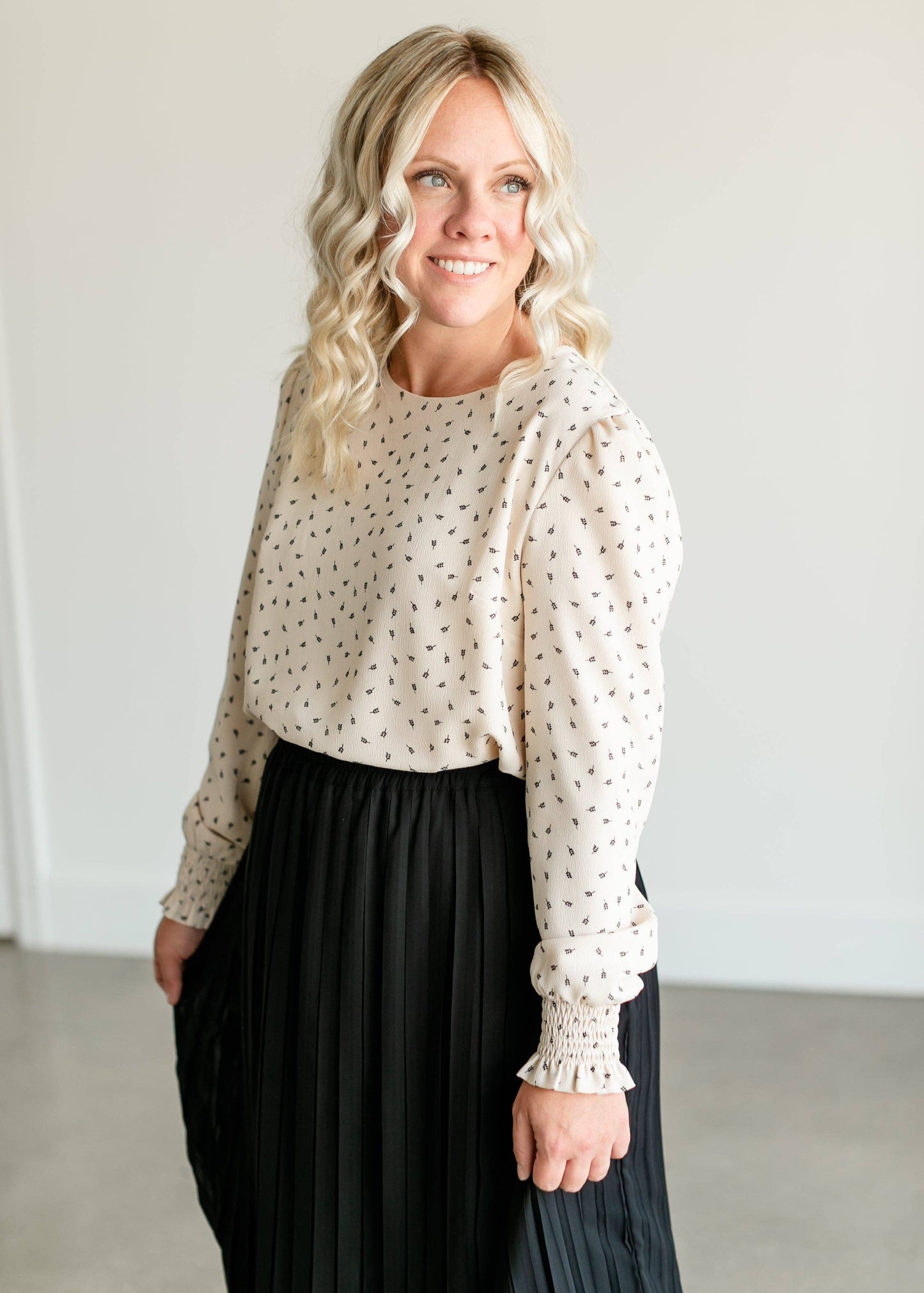 Blake Blouse in Ivory- Misses & Plus (XS - 4XL)