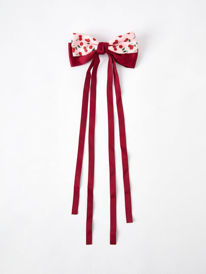 Cherry Bow Ribbon Hairpin- Girls Hair Accessories