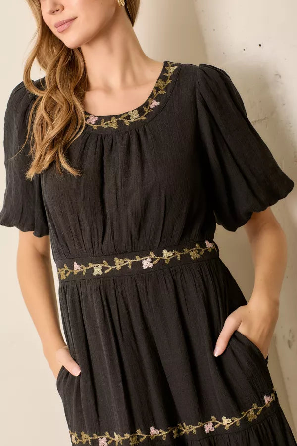 Ravenna Dress in Black- Misses and Plus (S-3X)