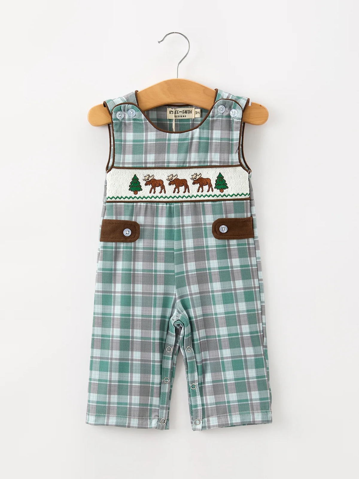 Plaid About Moose Jon Jon- Boys (3M-18M)