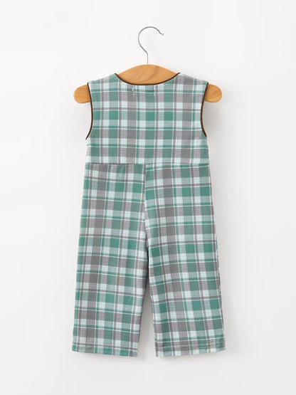 Plaid About Moose Jon Jon- Boys (3M-18M)