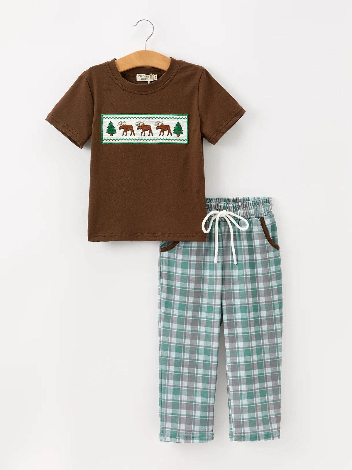 Plaid About Moose Boys Set- Boys (2-6)