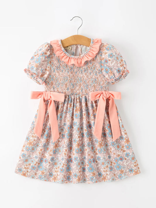 Winnie Dress in Coral- Girls (2-7)