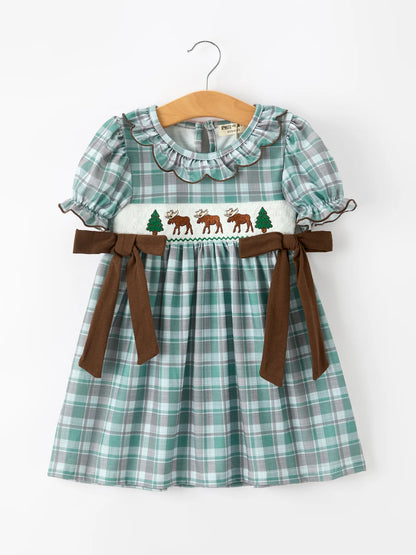 Plaid About Moose Dress- Girls (2-6)